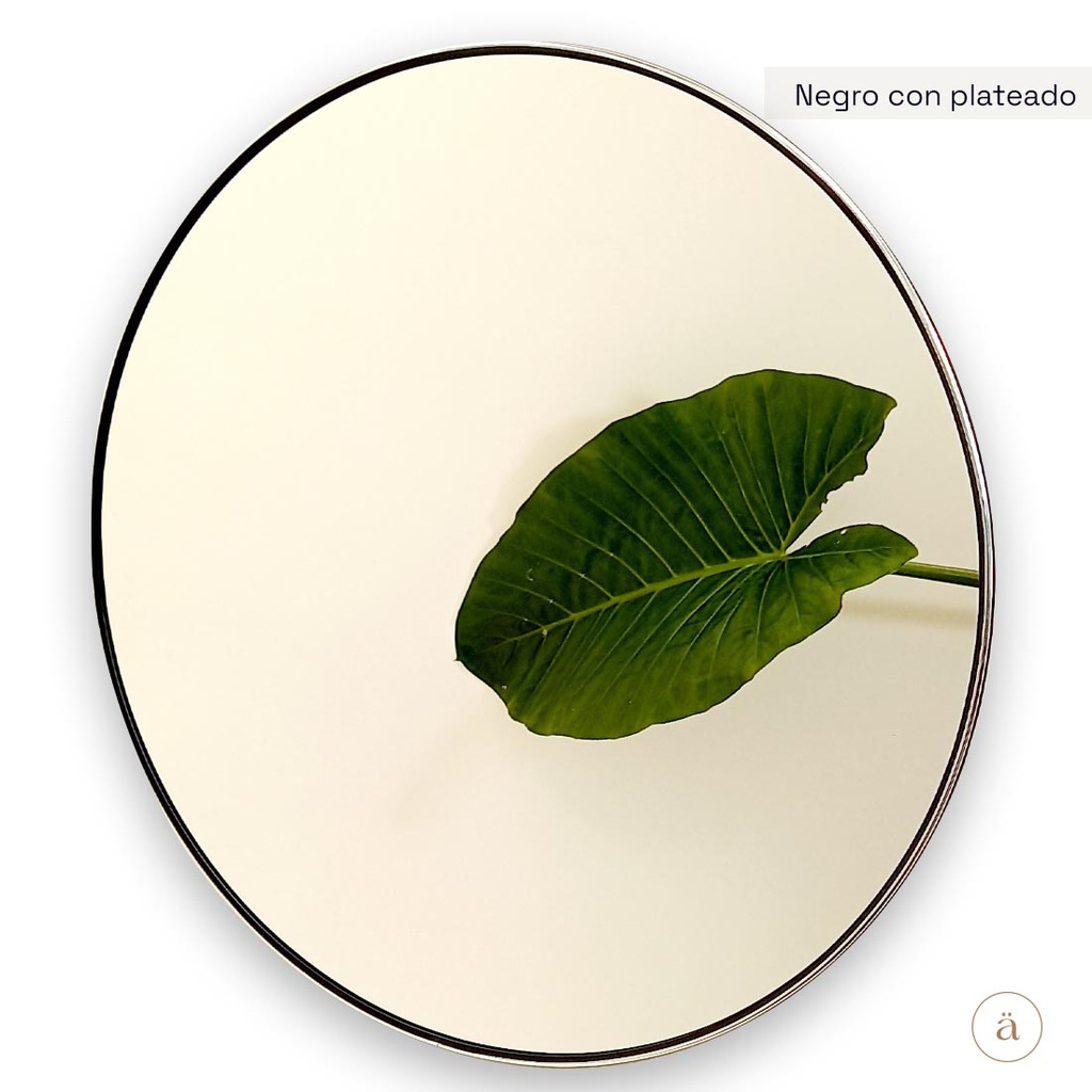 Espejo Karantina 60cm - Negro con plateado