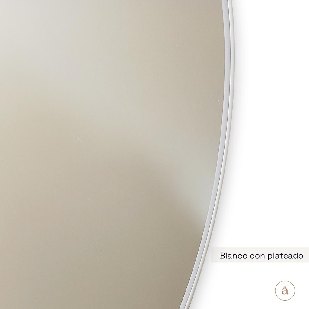 Espejo Karantina 70cm - Blanco con plateado