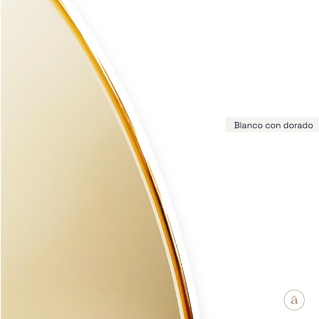 Espejo Karantina 70cm - Blanco con dorado