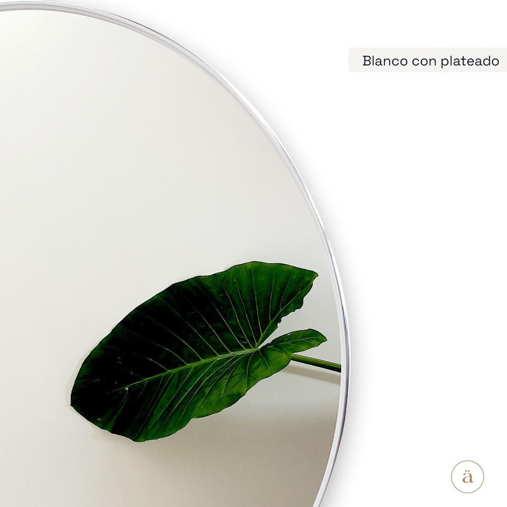 Espejo Karantina 80cm - Blanco con plateado